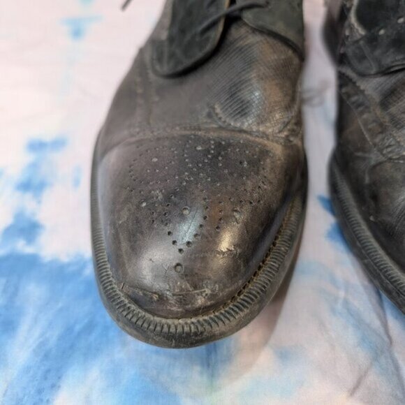 Magnanni Black Leather and Suede Oxford Derby Dress Boots Men Size 42.5 - Picture 3 of 14